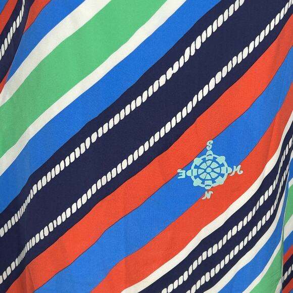 Lilly Pulitzer Laya Silk Mini Dress Nautical Compass Print Size Small Slip Dress - Picture 5 of 15